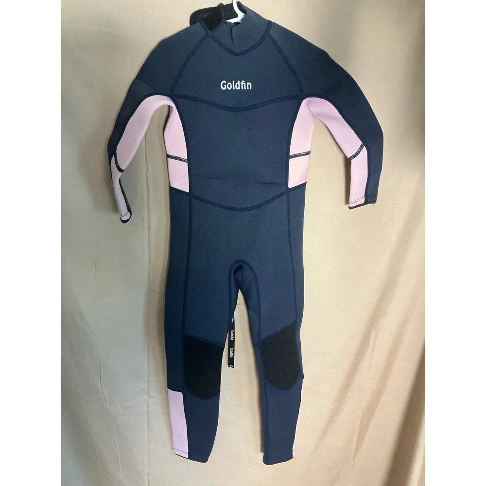 GoldFin Neoprene Wetsuit Kids Size 4 Navy Purple Excellent 3mm Full Body Thermal